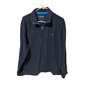 American Eagle Sweater Men’s Large Fleece 1/4 Zip Mock Neck Long Sleeve Pullover